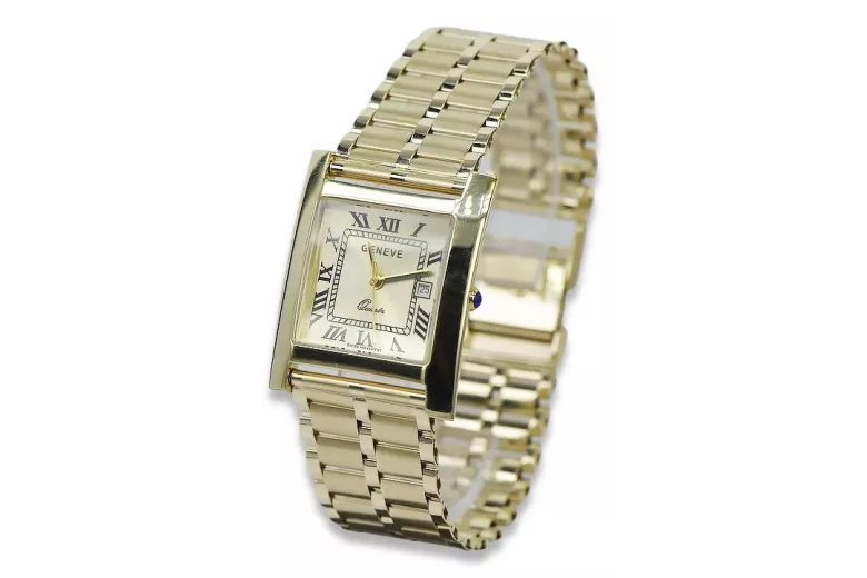 Reloj de oro para hombre Geneve ★ zlotychlopak.pl ★ Pureza de oro 585 333 Precio bajo!