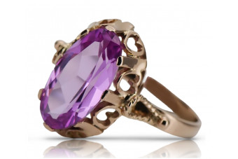 Originales Amethyst Vintage-Roségold 14 Karat Ring - Artikelnummer  vrc134 vrc134