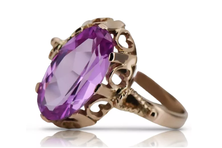 Rose soviétique russe 14k 585 or Alexandrite Ruby Emerald Sapphire Zircon ring vrc014