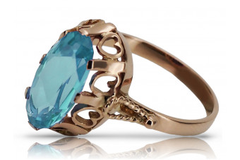 Russische sowjetische Rose 14 Karat 585 Gold Alexandrit Rubin Smaragd Saphir Zirkon Ring vrc014