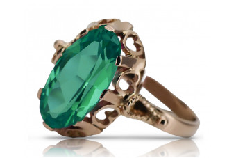 Russische sowjetische Rose 14 Karat 585 Gold Alexandrit Rubin Smaragd Saphir Zirkon Ring vrc014