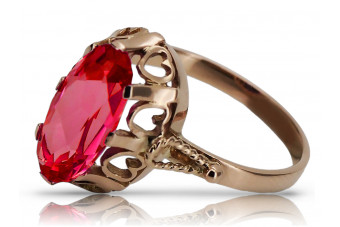 "Bijou Vintage: Bague en Or Rose 14 Carats avec Rubis d'Origine VRC134" Vintage vrc134