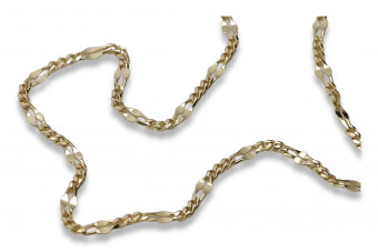 "Yellow Italian 14k Gold Figaro Chain - Stunning, Unique, and Luxurious" cc077y