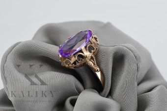 Bague en argent sterling plaqué or rose avec Alexandrite vrc134rp