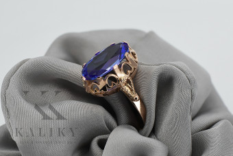 Sterling Silver Rose Gold Plated Sapphire Ring vrc134rp