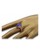 Russische sowjetische Rose 14 Karat 585 Gold Alexandrit Rubin Smaragd Saphir Zirkon Ring vrc084