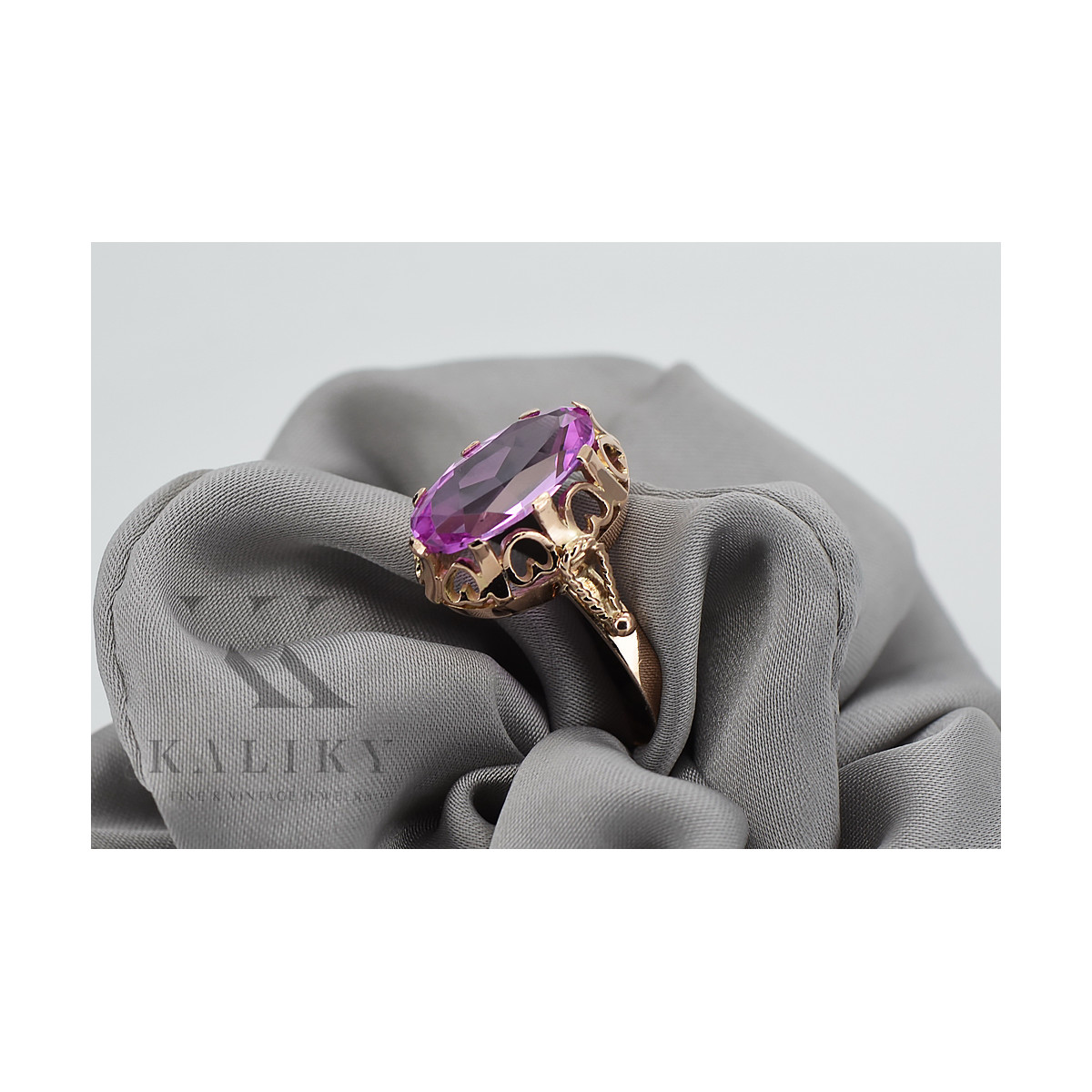 Rose soviétique russe 14k 585 or Alexandrite Ruby Emerald Sapphire Zircon ring vrc084