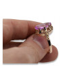 Russian Soviet rose 14k 585 gold Alexandrite Ruby Emerald Sapphire Zircon ring  vrc084