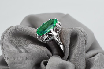 Sterling Silver 925 Emerald Statement Ring vrc134s