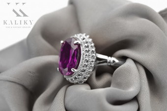 Sterling Silver 925 Amethyst Statement Ring vrc068s