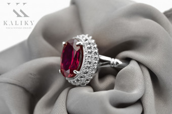 Sterling Silver 925 Ruby Statement Ring vrc068s