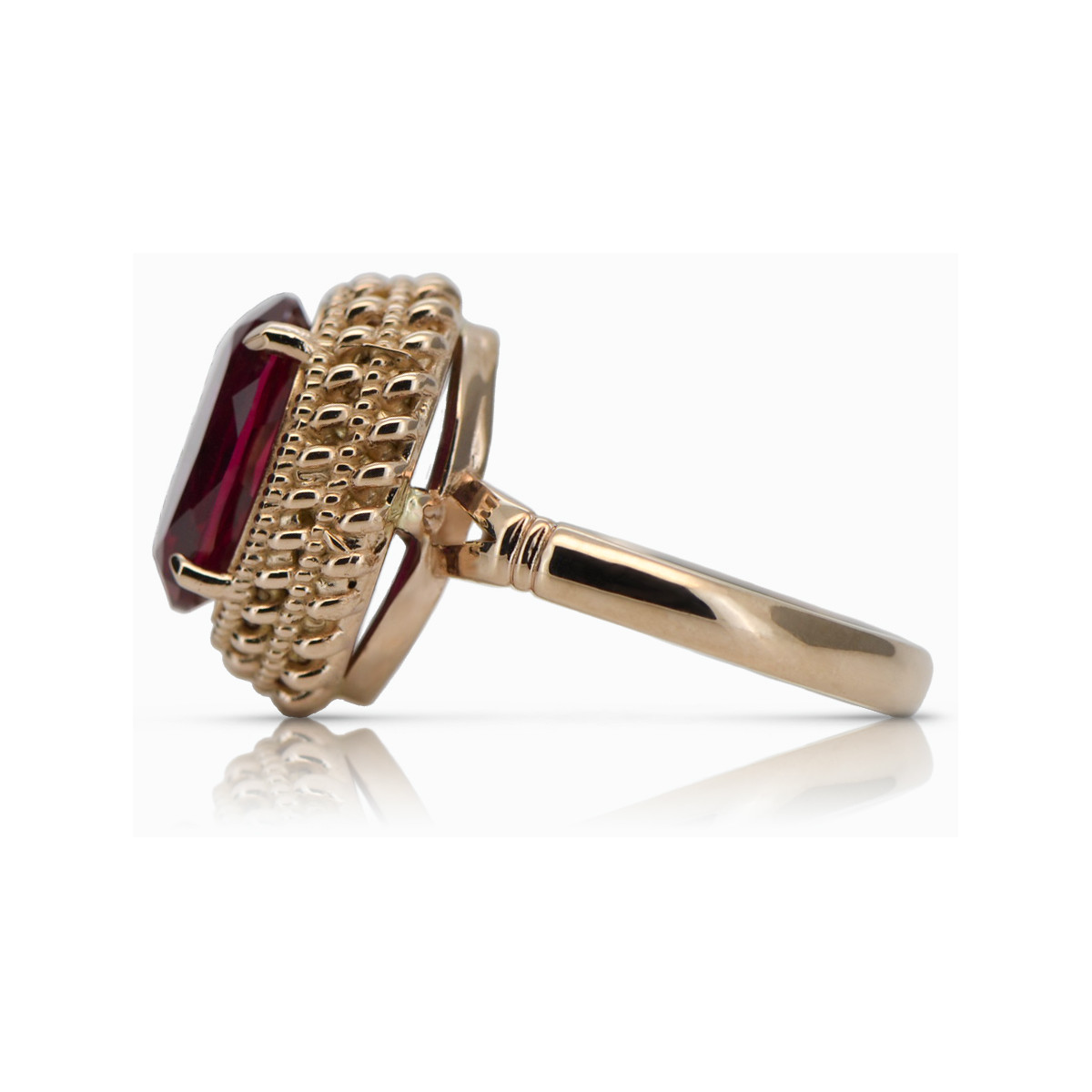 Russische sowjetische Rose 14 Karat 585 Gold Alexandrit Rubin Smaragd Saphir Zirkon Ring vrc084