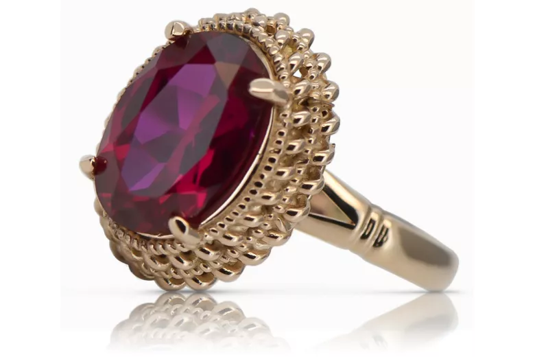 Russische sowjetische Rose 14 Karat 585 Gold Alexandrit Rubin Smaragd Saphir Zirkon Ring vrc084