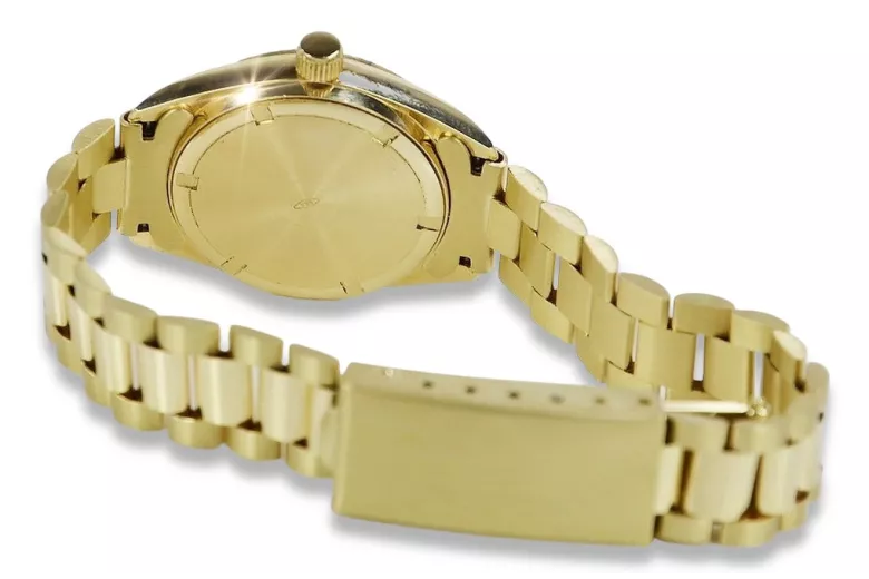 Gold men's watch Geneve ★ zlotychlopak.pl ★ Gold purity 585 333 Low Price!