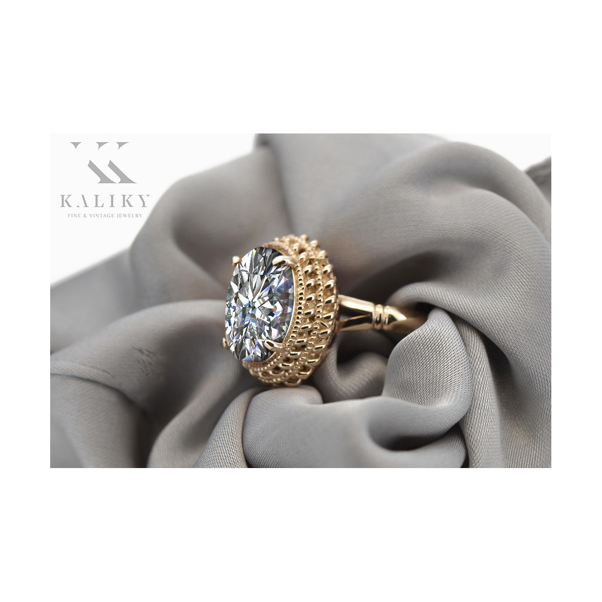 Russische sowjetische Rose 14 Karat 585 Gold Alexandrit Rubin Smaragd Saphir Zirkon Ring vrc084