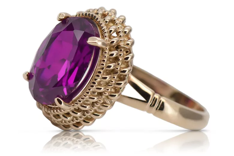 Rose soviétique russe 14k 585 or Alexandrite Ruby Emerald Sapphire Zircon ring vrc014