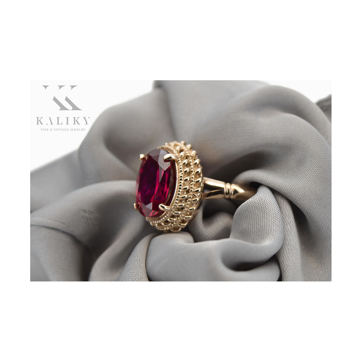 Rose soviétique russe 14k 585 or Alexandrite Ruby Emerald Sapphire Zircon ring vrc014