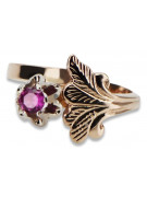 Russische sowjetische Rose 14 Karat 585 Gold Alexandrit Rubin Smaragd Saphir Zirkon Ring vrc014