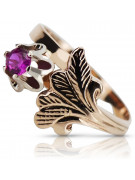 Russische sowjetische Rose 14 Karat 585 Gold Alexandrit Rubin Smaragd Saphir Zirkon Ring vrc014