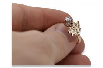 Російська радянська троянда, золото 585 проби, александрит, рубін, смарагд, сапфір, циркон, каблучка vrc014