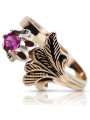 Russische sowjetische Rose 14 Karat 585 Gold Alexandrit Rubin Smaragd Saphir Zirkon Ring vrc084