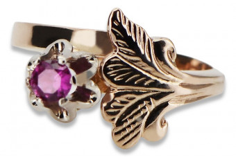 Sterling Silver Rose Gold Plated Amethyst Ring vrc169rp