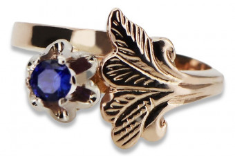 Sterling Silver Rose Gold Plated Sapphire Ring vrc169rp