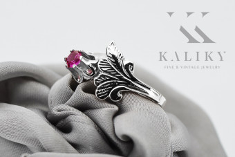 Bague en argent sterling 925, Rubis, pierres précieuses variées vrc169s