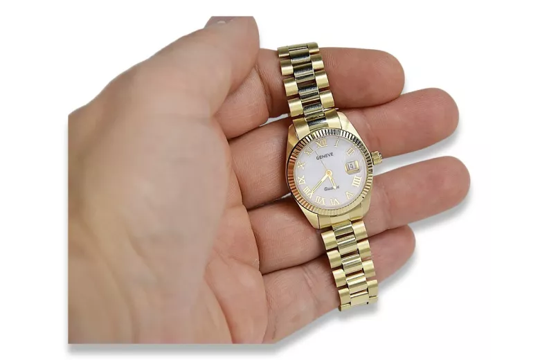 Gold men's watch Geneve ★ zlotychlopak.pl ★ Gold purity 585 333 Low Price!