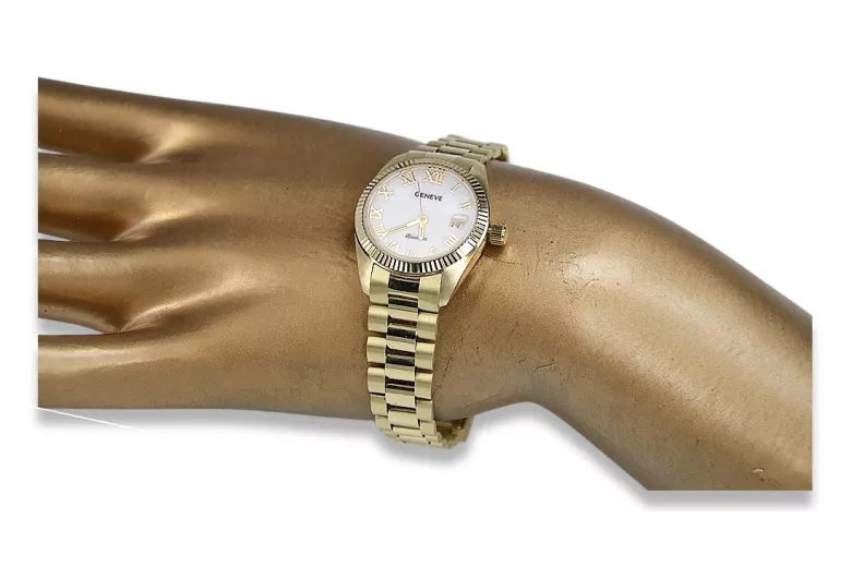 Gold men's watch Geneve ★ zlotychlopak.pl ★ Gold purity 585 333 Low Price!