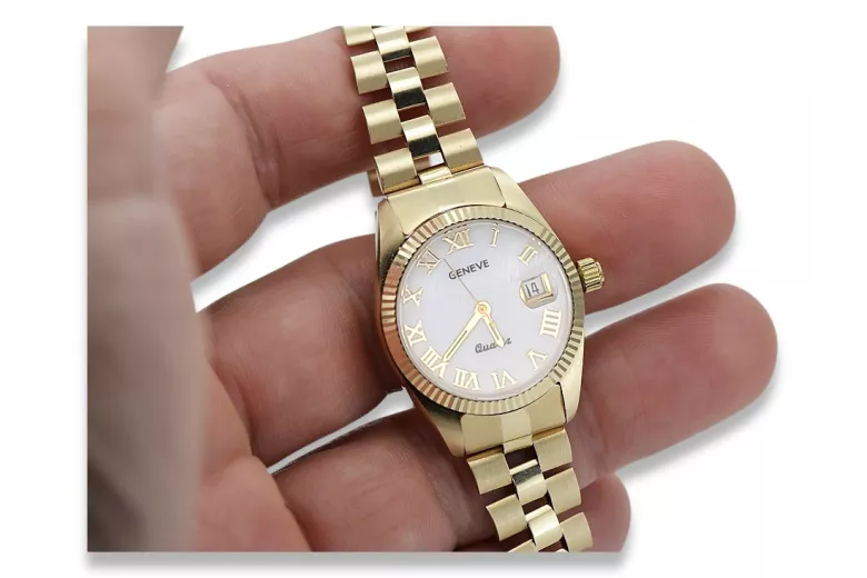 Reloj de oro para hombre Geneve ★ zlotychlopak.pl ★ Pureza de oro 585 333 Precio bajo!