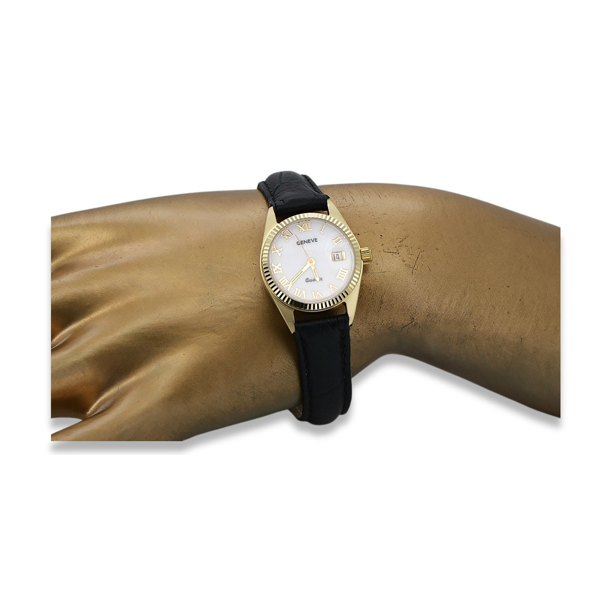 Reloj de oro para hombre Geneve ★ zlotychlopak.pl ★ Pureza del oro 585 333 ¡Precio bajo!