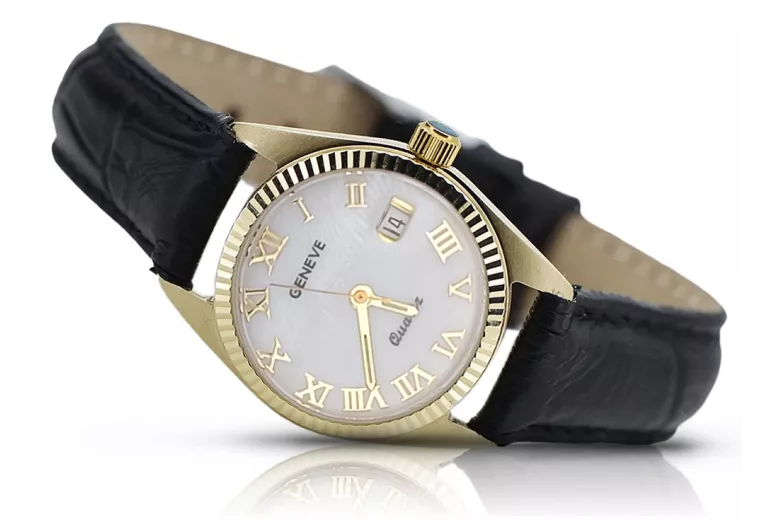 Reloj de oro para hombre Geneve ★ zlotychlopak.pl ★ Pureza del oro 585 333 ¡Precio bajo!