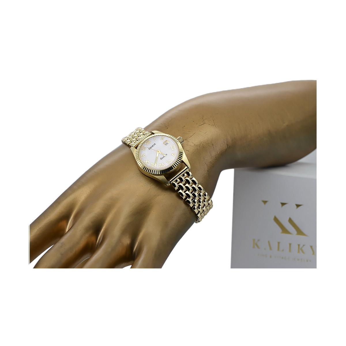 Gold men's watch Geneve ★ zlotychlopak.pl ★ Gold purity 585 333 Low Price!