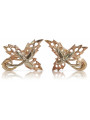 "Boucles d'oreilles feuille d'érable en or rose 14 carats 585 vintage sans pierres" ven177 ven177