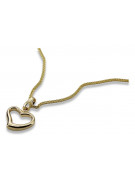 Nowy produkt: Złoty współczesny wisiorek serca 14k z łańcuszkiem wężowym cpn060y&cc035y