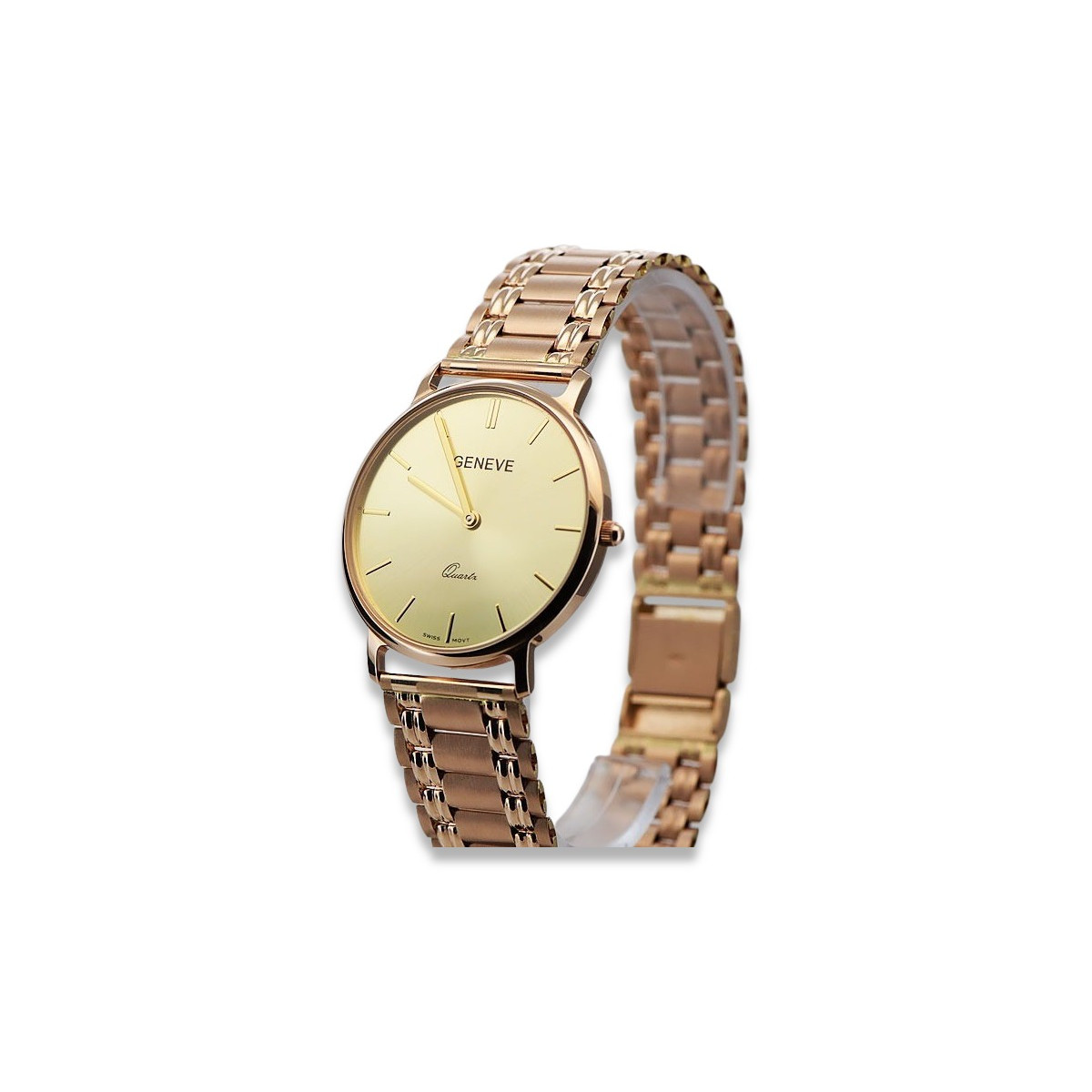 Вінтажний рожевий годинник з чоловічого золота 14k 585 Geneve Wristwatch mw004r&mbw009r