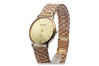 Złoty zegarek męski z różową różą vintage 14k 585 Geneve mw004r&mbw009r