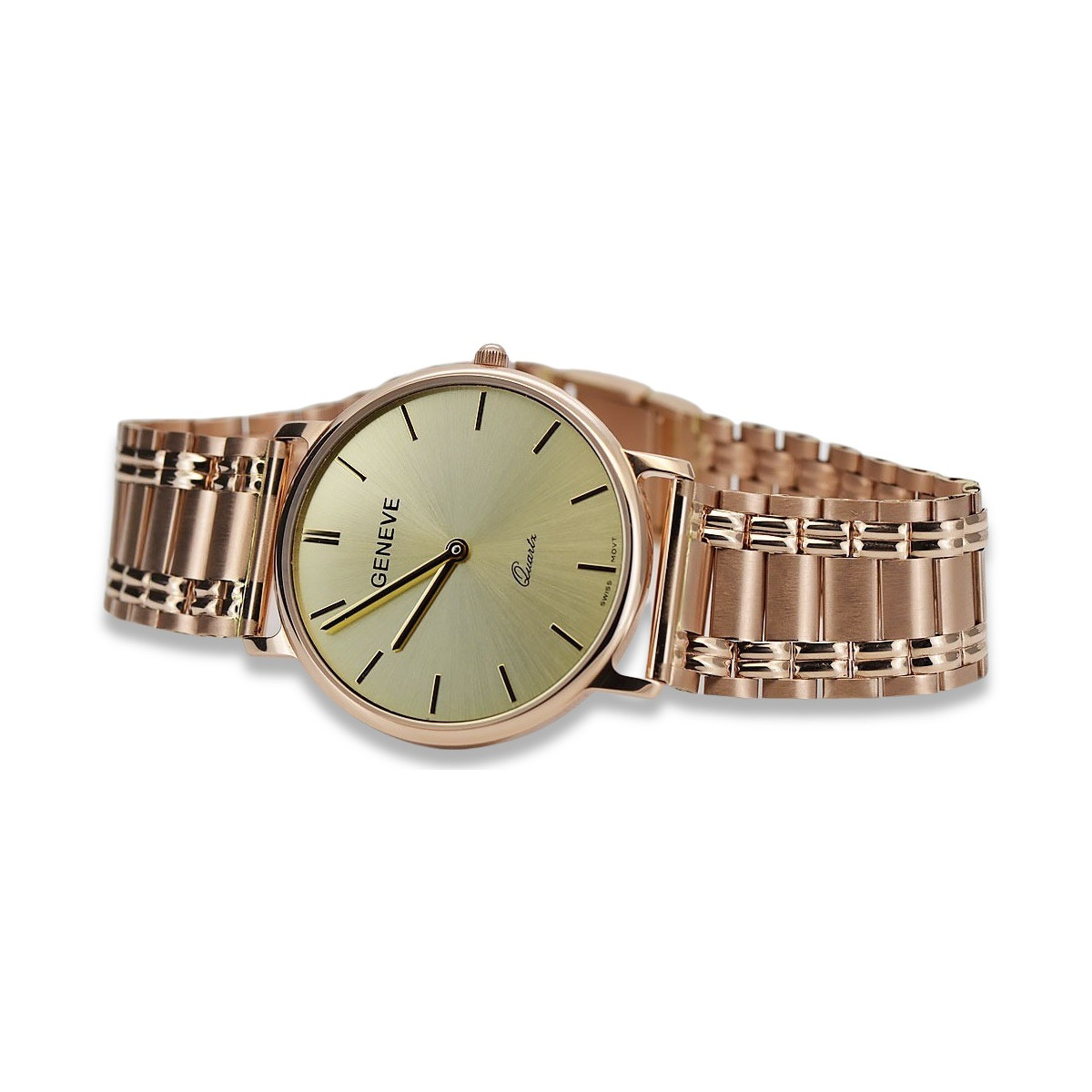 Вінтажний рожевий годинник з чоловічого золота 14k 585 Geneve Wristwatch mw004r&mbw009r