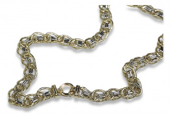 Łańcuch z 14-karatowego żółtego złota z różanym wzorem vintage cfc008yw