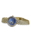 Reloj de dama Geneve en oro amarillo de 14 quilates con azul regalo para mujer lw101ydb