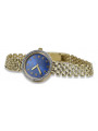 Reloj de dama Geneve en oro amarillo de 14 quilates con azul regalo para mujer lw101ydb