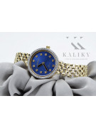 Reloj de dama Geneve en oro amarillo de 14 quilates con azul regalo para mujer lw101ydb