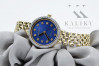 14K Yellow Gold Blue Dia Lady Watch Geneve Gift lw101ydb