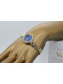 Reloj de dama Geneve en oro amarillo de 14 quilates con azul regalo para mujer lw101ydb