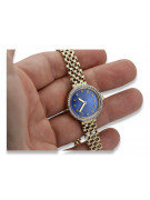 Reloj de dama Geneve en oro amarillo de 14 quilates con azul regalo para mujer lw101ydb