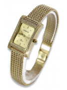 Goldene Damen Armbanduhr Geneve in 14k 585 Gelbgold lw002y&lbw003y