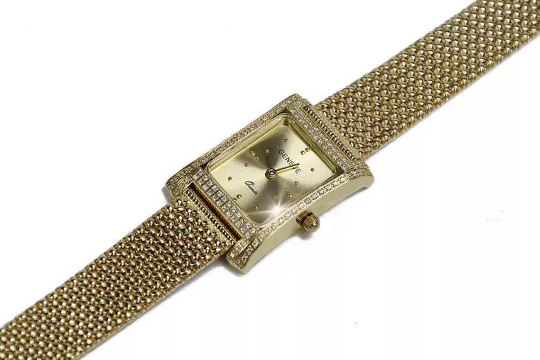 Gold men's watch Geneve ★ zlotychlopak.pl ★ Gold purity 585 333 Low Price!