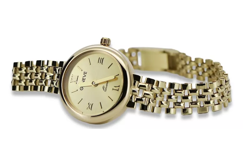 Reloj de Dama en Oro Amarillo de 14 Quilates, Geneve Lady Regalo lw011ydy