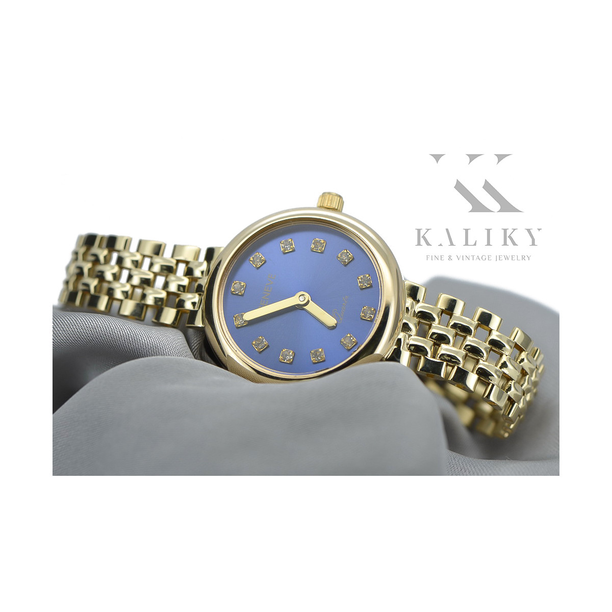 Reloj de dama en oro amarillo de 14 quilates, Geneve Lady Gift. lw011ydb